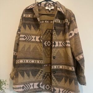 BB Dakota Brown Patterned Utility Jacket